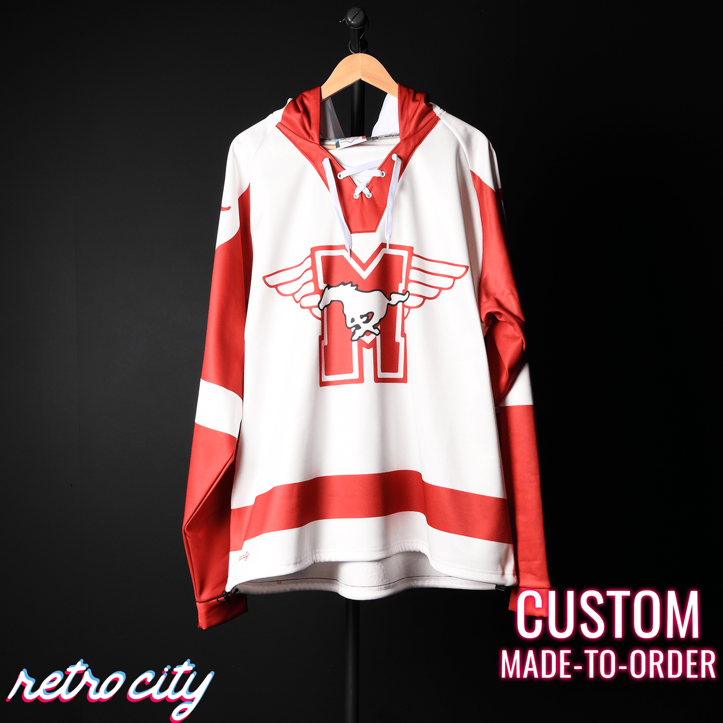 Hamilton Mustangs Youngblood Custom Lace-Up Hockey Hoodie Sweater