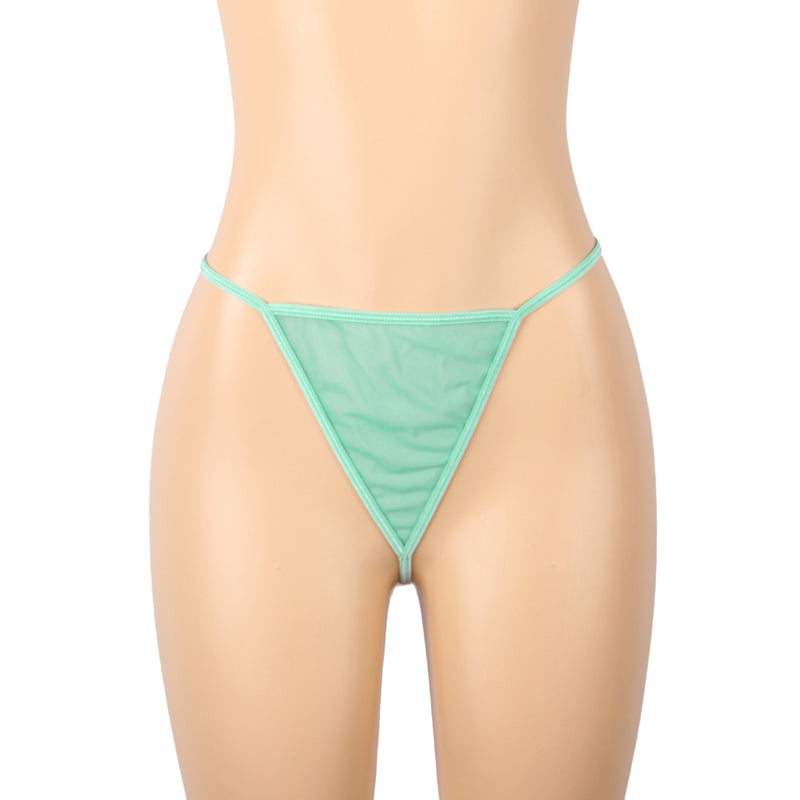 Ladies Sexy  Pea Mesh Babydoll with Flyaway Lace Cup