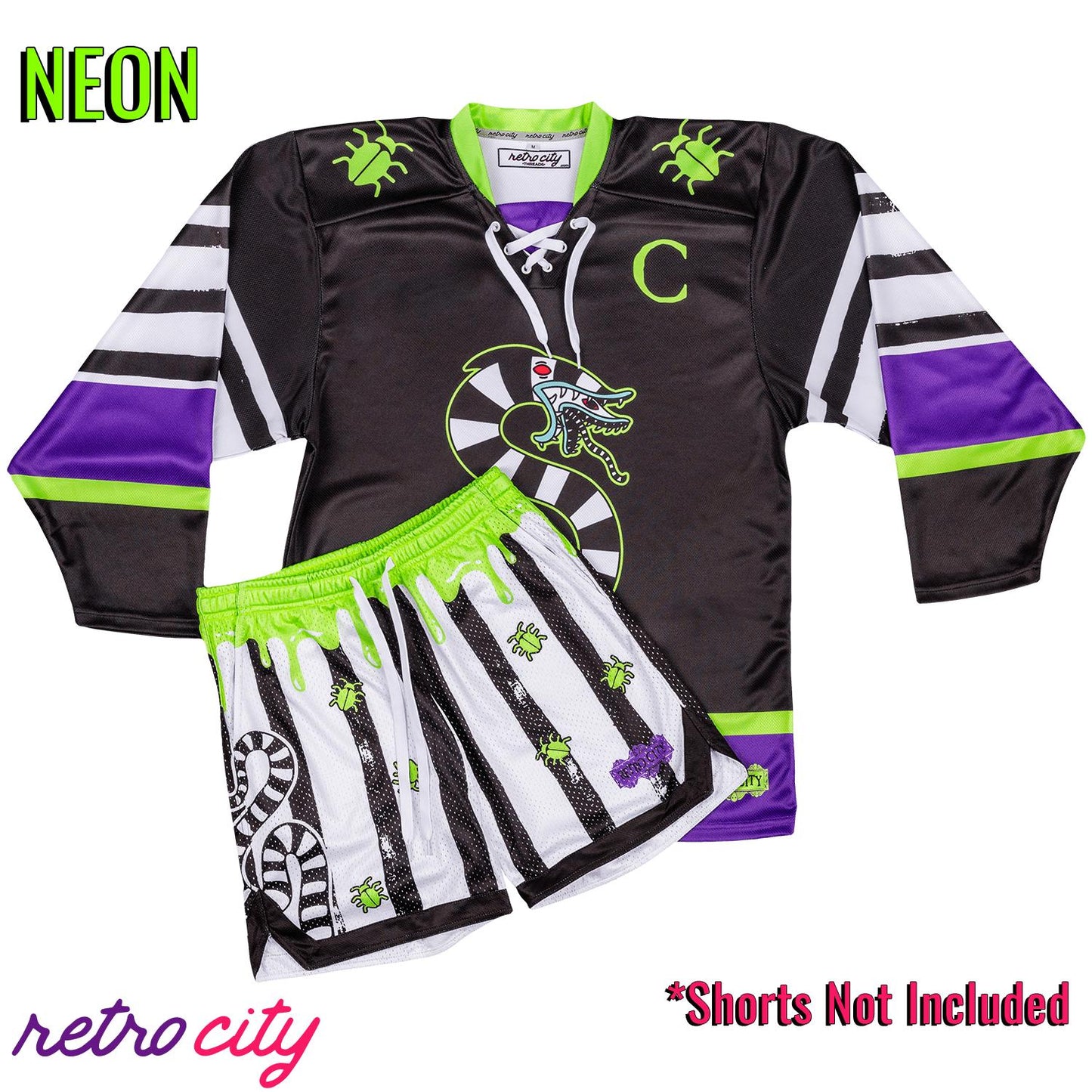 Poltergeist Lace-Up Hockey Jersey Sweater NEON