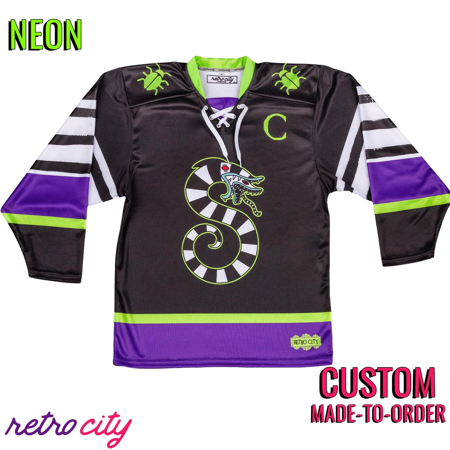 Poltergeist Lace-Up Hockey Jersey Sweater NEON